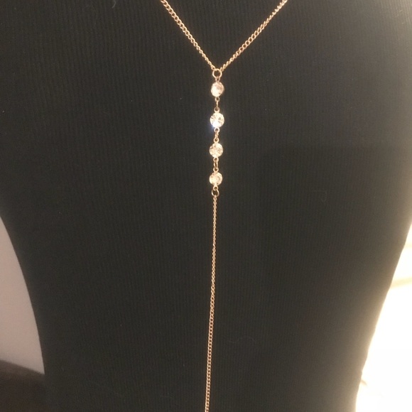 NWT gold reversible body chain with rhinestones - Picture 2 of 4